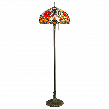 827-805-03 VELANTE Стиль Tiffany светильник напольный, E27, 3x60W