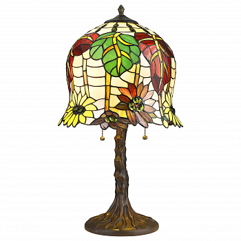 882-804-02 VELANTE Стиль Tiffany светильник настольный, E27, 2x60W
