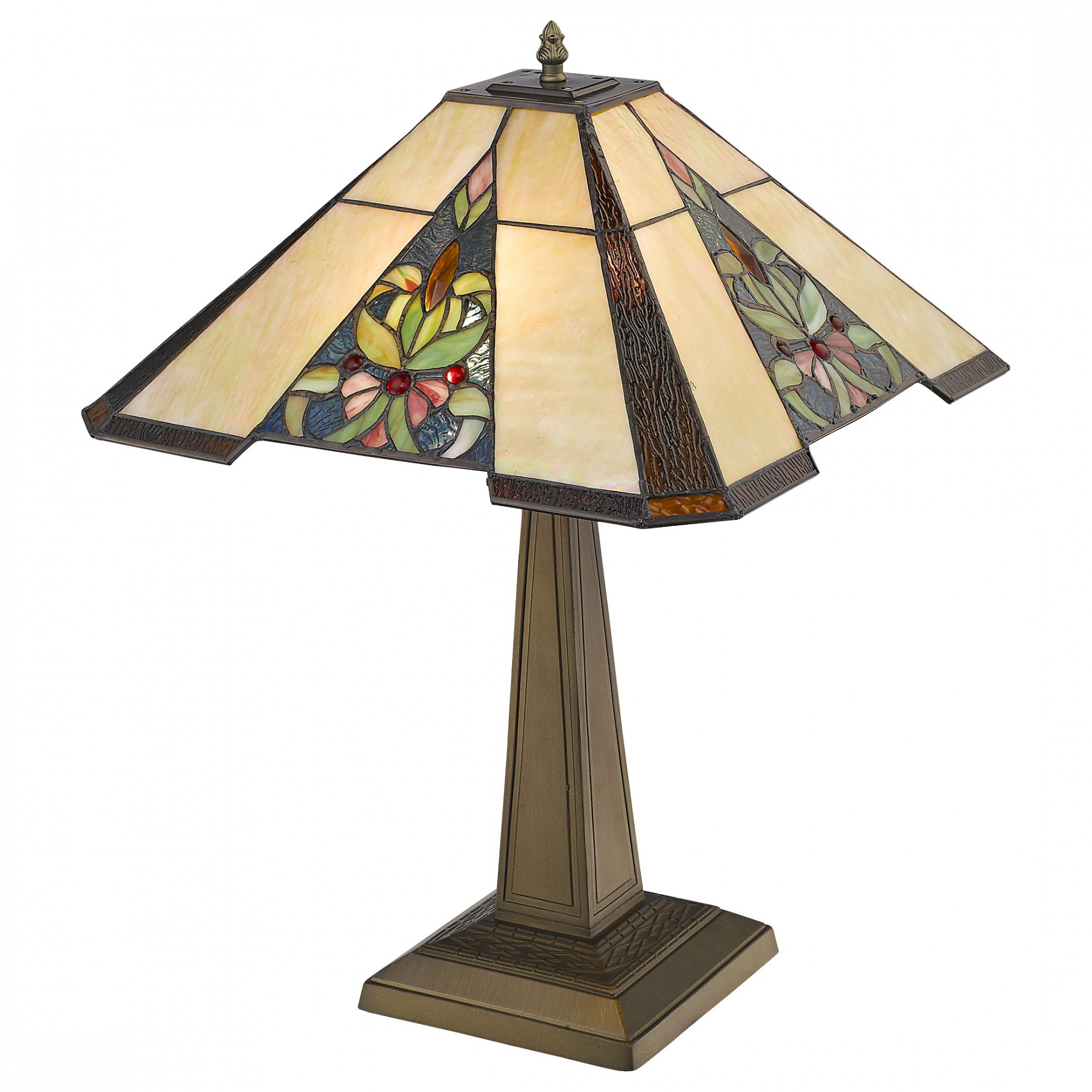 845-804-02 VELANTE Стиль Tiffany светильник настольный, E27, 2x60W