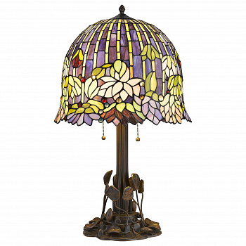 883-804-02 VELANTE Стиль Tiffany светильник настольный, E27, 2x60W