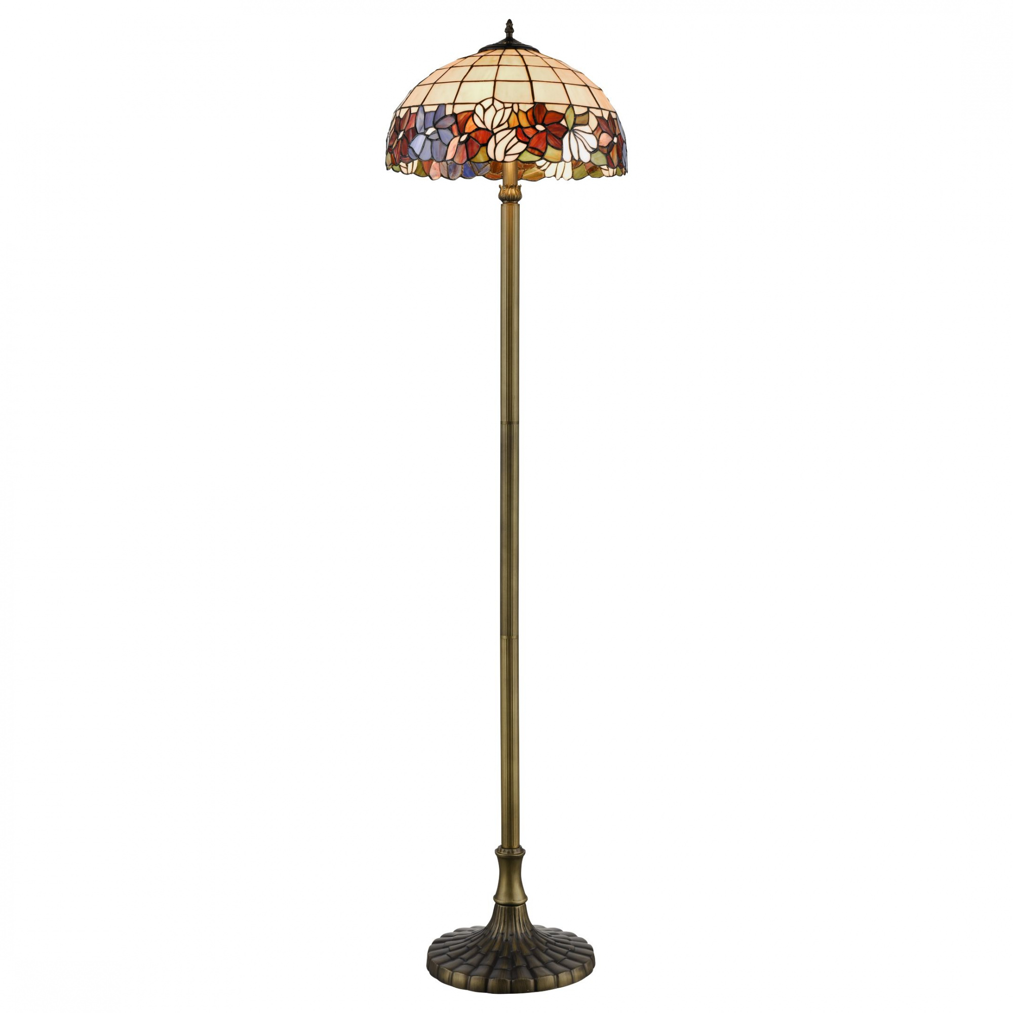 813-805-02 VELANTE Стиль Tiffany светильник напольный, E27, 2x60W