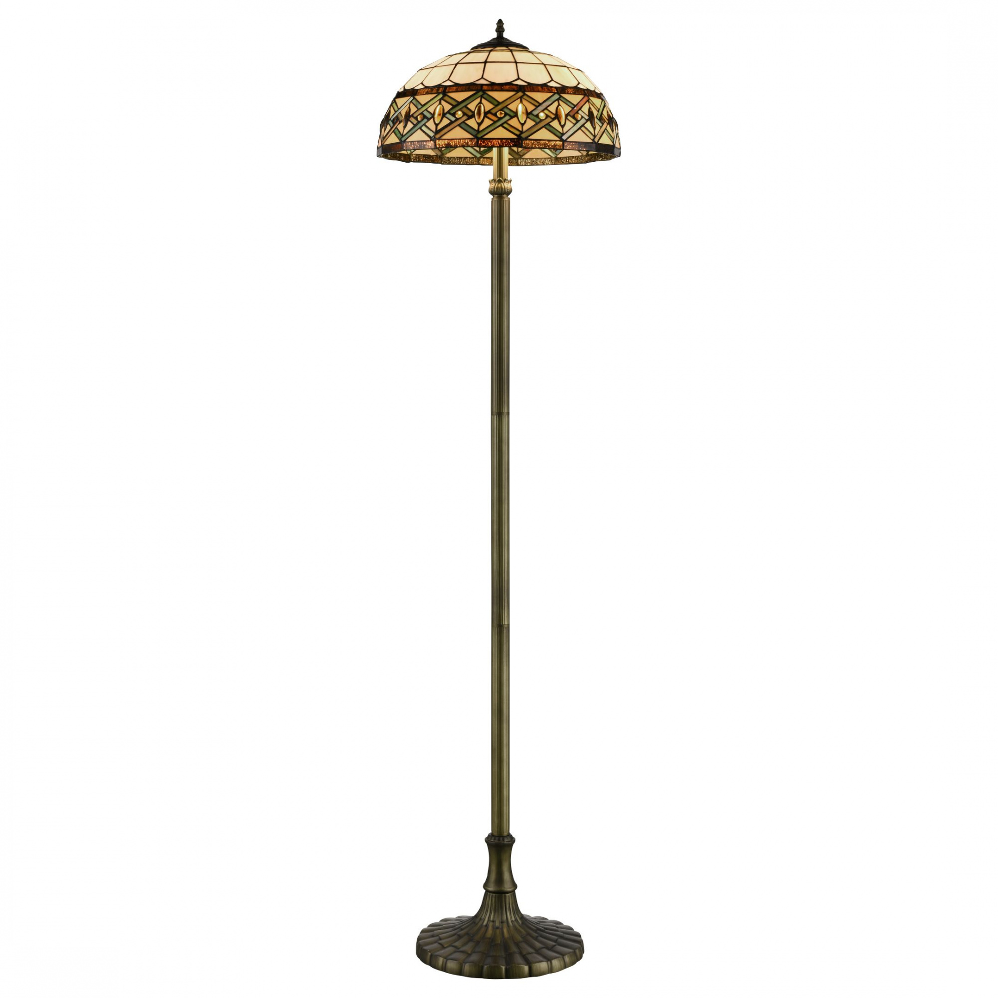 859-805-02 VELANTE Стиль Tiffany светильник напольный, E27, 2x60W