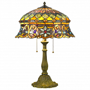 884-804-03 VELANTE Стиль Tiffany светильник настольный, E27, 3x60W